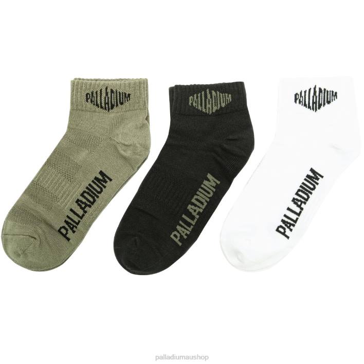 Unisex Palladium DUSKYGRN/STARWHT/BLK BASIC LO SOCKS PACK Socks BDR0339